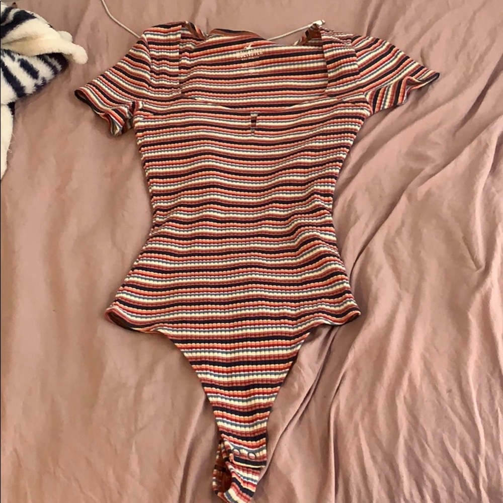 hollister striped body suit
